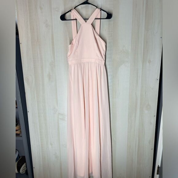 Lulus Air of Romance maxi dress blush pink peach sleeveless, size medium - Picture 4 of 16